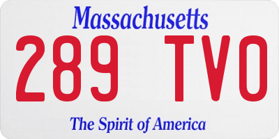 MA license plate 289TV0