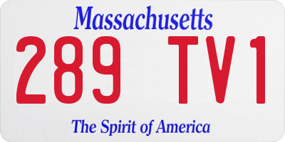 MA license plate 289TV1