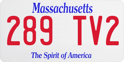 MA license plate 289TV2