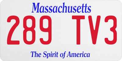 MA license plate 289TV3