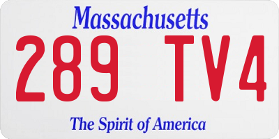 MA license plate 289TV4