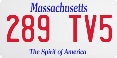 MA license plate 289TV5