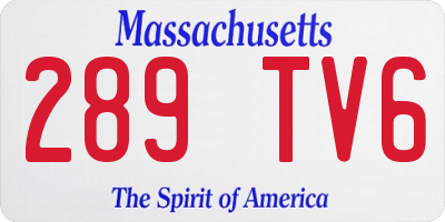 MA license plate 289TV6