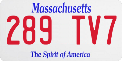 MA license plate 289TV7