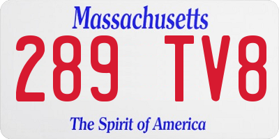 MA license plate 289TV8