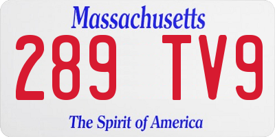 MA license plate 289TV9