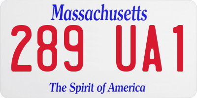 MA license plate 289UA1