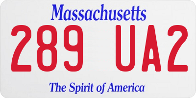 MA license plate 289UA2