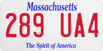 MA license plate 289UA4
