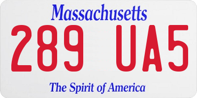 MA license plate 289UA5