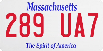 MA license plate 289UA7