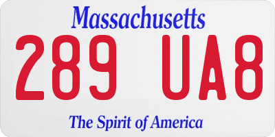MA license plate 289UA8