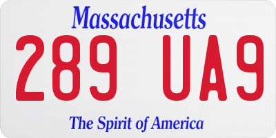MA license plate 289UA9