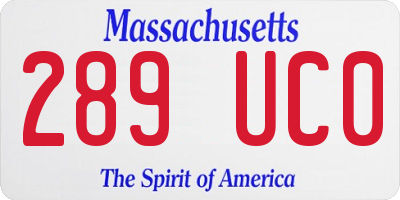 MA license plate 289UC0