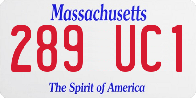 MA license plate 289UC1
