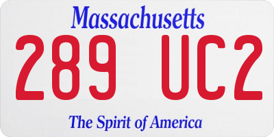 MA license plate 289UC2