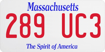 MA license plate 289UC3