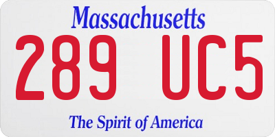 MA license plate 289UC5