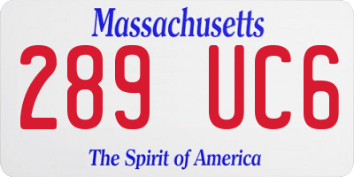 MA license plate 289UC6