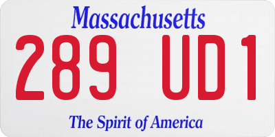 MA license plate 289UD1