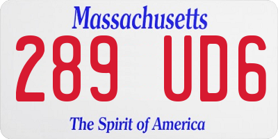 MA license plate 289UD6