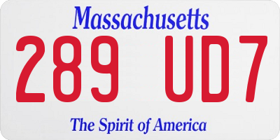 MA license plate 289UD7