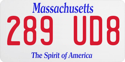MA license plate 289UD8