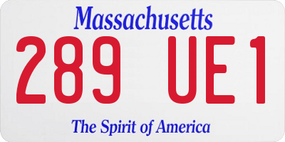 MA license plate 289UE1