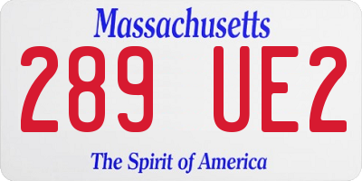 MA license plate 289UE2