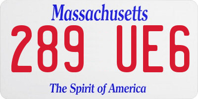 MA license plate 289UE6