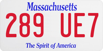 MA license plate 289UE7