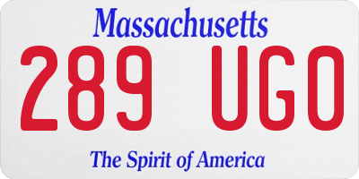 MA license plate 289UG0