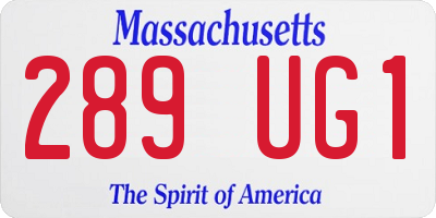 MA license plate 289UG1