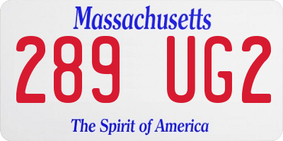 MA license plate 289UG2