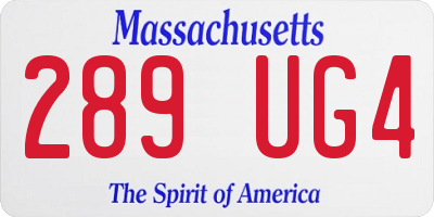 MA license plate 289UG4