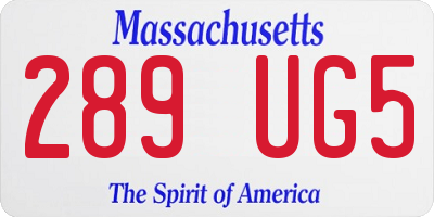 MA license plate 289UG5