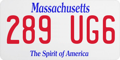 MA license plate 289UG6