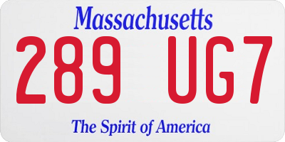 MA license plate 289UG7
