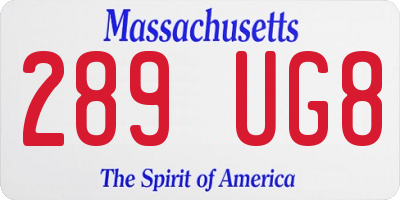 MA license plate 289UG8