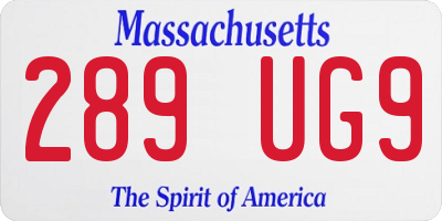 MA license plate 289UG9