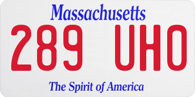 MA license plate 289UH0