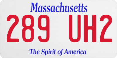 MA license plate 289UH2
