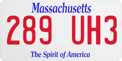 MA license plate 289UH3