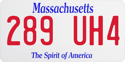 MA license plate 289UH4