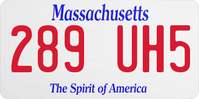 MA license plate 289UH5