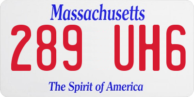 MA license plate 289UH6