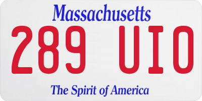 MA license plate 289UI0