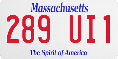 MA license plate 289UI1