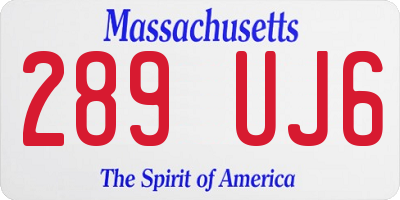 MA license plate 289UJ6