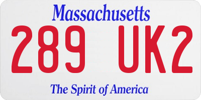 MA license plate 289UK2